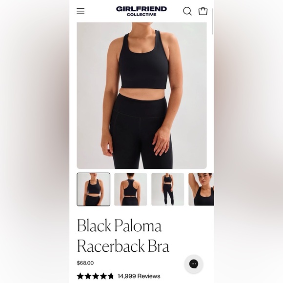 NWT Girlfriend Collective “Paloma” Racerback Bra XXL